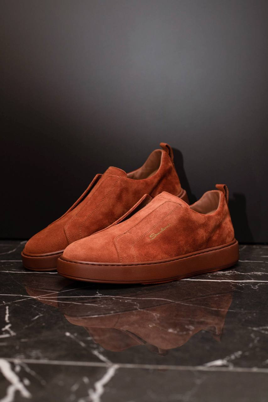 Santoni Коричневі замшеві сліпони MBCD21995CINTSEY зображення 6