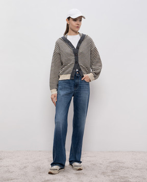 Brunello Cucinelli Сині джинси з ефектом потертості YB114P4006