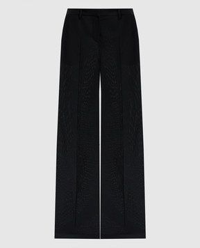 Magda Butrym Чорні штани кльош із шовку PANTS01104725