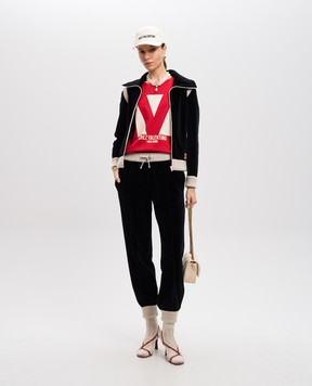 Valentino Червона футболка з принтом CHEZ VALENTINO 6B3MG24H95W