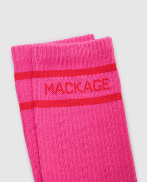 Mackage Рожеві шкарпетки BARRY з візерунком логотипа BARRY