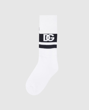Dolce&Gabbana Детские белые носки с логотипом LBKAC5JBCAC