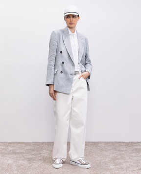 Brunello Cucinelli Белое поло с пайетками M0T63SM415