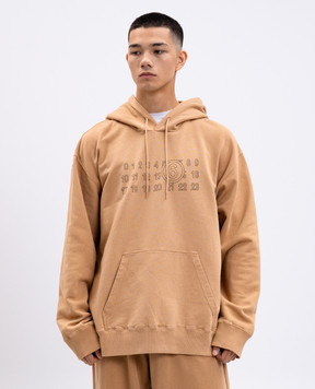 Maison Margiela MM6 Коричневе худі з принтом логотипа SH0GU0035M25025
