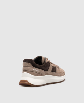 Bally Бежевые замшевые кроссовки Outline MSK0CJSU036