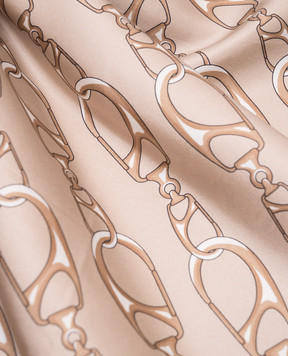 Herno Коричнева хустка із шовку в принт FOULARD9015030