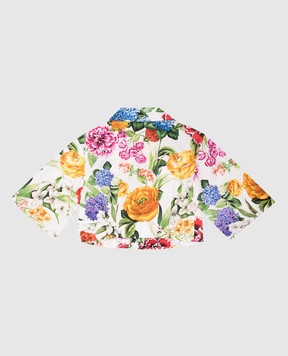Dolce&Gabbana Дитяча укорочена блуза в квітковий принт з логотипом L55S69HS5S5812+