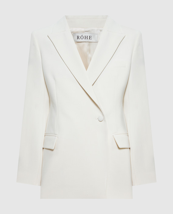 White double-breasted jacket with wool
