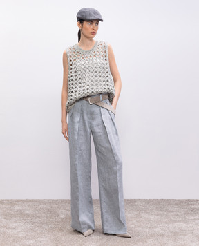 Brunello Cucinelli Зелений ажурний топ M3Y371020st