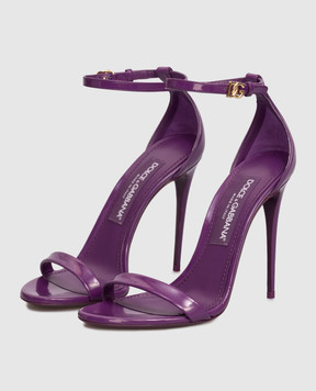 Dolce&Gabbana Фіолетові шкіряні глянцеві босоніжки CR1717A1037