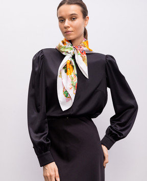 Dolce&Gabbana Белый платок из шелка в цветочный принт. FN092RGDCV8