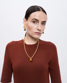 House of Fou Золотисте намисто Tulip Amber з позолотою 22 карат TULIPCHARM