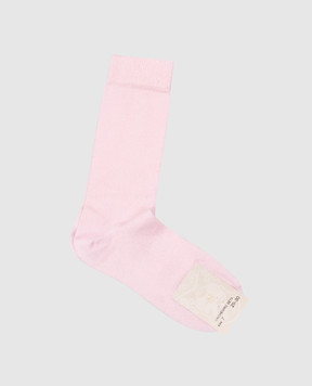 Story Loris Дитячі рожеві шкарпетки з кашеміром, шовком та вовною 03875H79