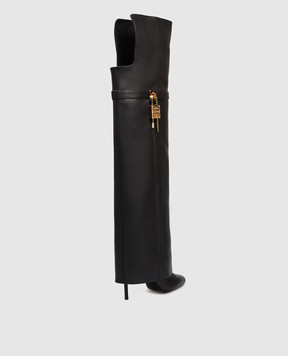 Givenchy Черные кожаные ботфорты Shark Lock BE703RE223