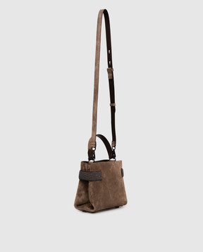 Brunello Cucinelli Коричнева замшева сумка Essence з логотипом MBDLD2499P