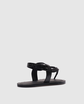 Max Mara Черные кожаные сандалии THONGSTITCH THONGSTITCH