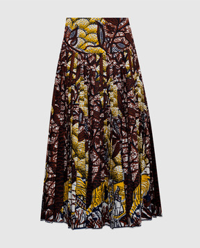 Christian Dior Коричнева спідниця-плісе в принт Sauvage Toile de Jouy 011J50A3866
