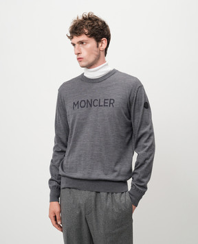 Moncler Серый джемпер из шерсти J20919C00011M1180