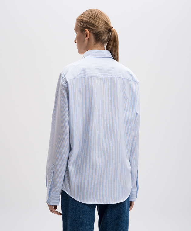 Ami Paris Блакитна сорочка з вишивкою Ami de Coeur BFUSH063CO0087 зображення 4