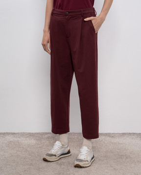 Brunello Cucinelli Бордові штани MP827SN799