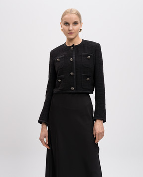 Dolce&Gabbana Черный твидовый жакет с кристаллами F27CZZFMTAC