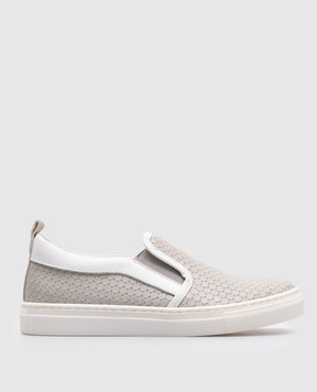 Christian Dior Дитячі сірі шкіряні сліпони 8EBS25SHOE