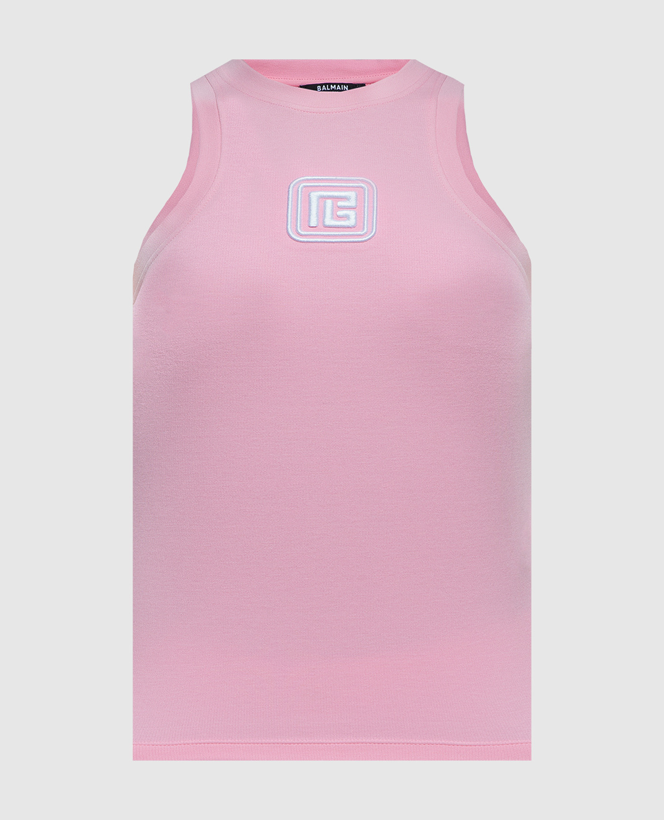 Pink top with logo embroidery