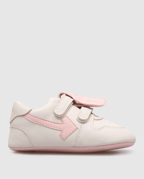 Off-White Детские белые кожаные кроссовки с логотипом OGIX001S25LEA001