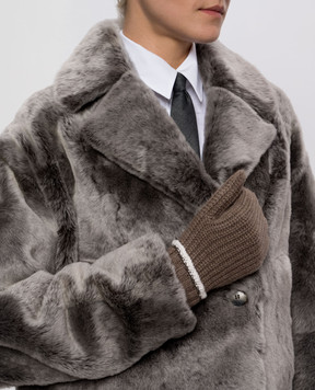 Brunello Cucinelli Коричневі рукавиці з кашеміру M12506389