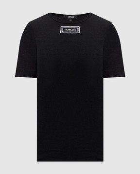 Versace Черная футболка с нашивкой логотипа. 10180991A12908