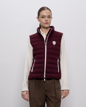 Brunello Cucinelli Бордовый пуховый жилет с эмблемой MG9277778