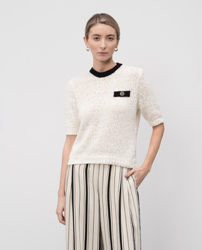 Twinset Білий джемпер з емблемою логотипа 251TP3440