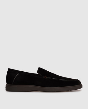 Santoni Черные замшевые лоферы MGDT17824SMOKSVU