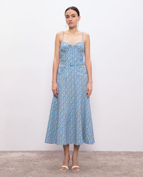 Ermanno Scervino Блакитна сукня-бюстьє в квітковий принт D462Q325UCH
