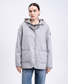 Moncler Серая куртка из шерсти и кашемира с жилетом K20931A000525980N
