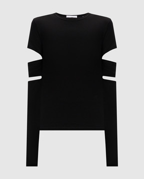 Helmut Lang Черный лонгслив Slashe с разрезами O09HW509