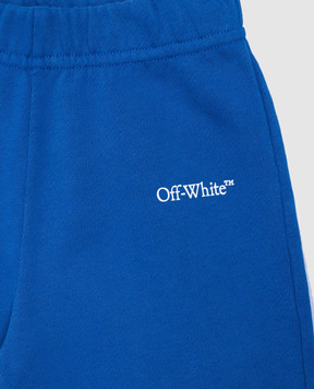 Off-White Детские синие джогеры с принтом логотипа OBXD001S25FLE001