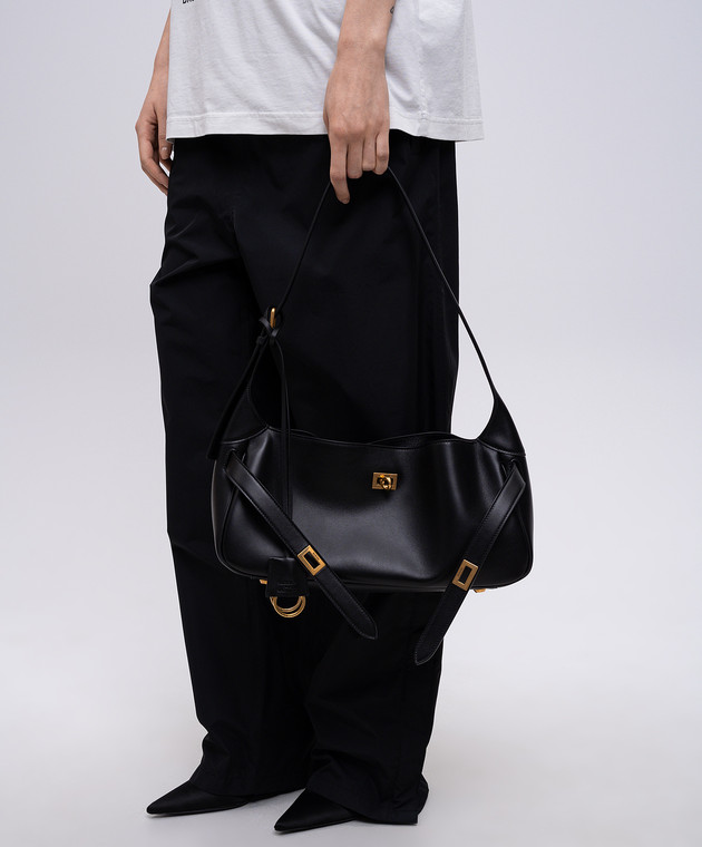 Balenciaga - Чорна шкіряна сумка-багет Bel Air 8106802ABAV купити