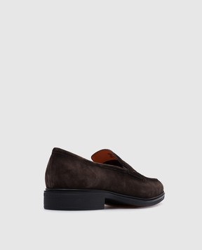 Santoni Коричневые замшевые лоферы Easy MGEG18964NEAXGEX