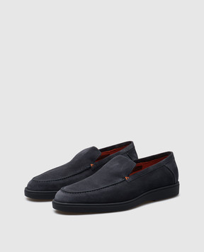 Santoni Синие замшевые лоферы MGDG17824OOTKSVU