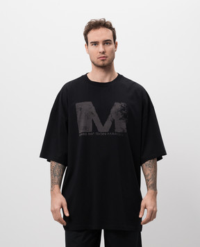 Maison Margiela MM6 Чорна футболка з принтом логотипа SH0GC0048S24312