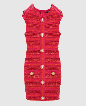 Balmain Рожева сукня міні з люрексом EF0R6140KI46