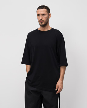 Ann Demeulemeester Черная футболка с брендовым принтом. B0012880FA206