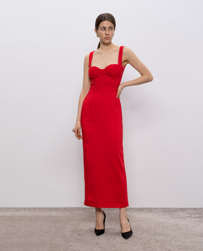 Rowen Rose Красное платье миди DRSRR389