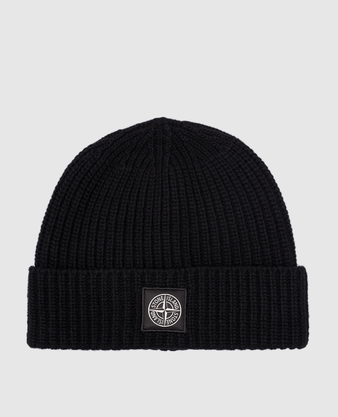 

Черная шапка из шерсти с нашивкой логотипа, Черный, Шапки