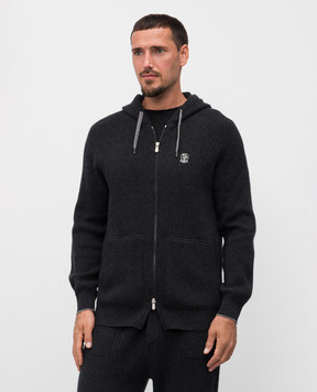 Brunello Cucinelli Сірий кардиган з кашеміру M22704806G