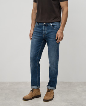 Brunello Cucinelli Синие джинсы  с вышивкой логотипа M283PD3210