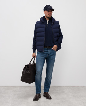 Brunello Cucinelli Сині джинси з патчем логотипа M283PD3210