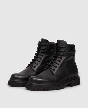 Dolce&Gabbana Чорні шкіряні черевики A60613A6H47