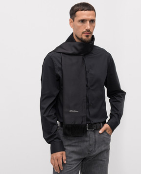 Dolce&Gabbana Чорний шарф із шовку GQ386EG0UB6